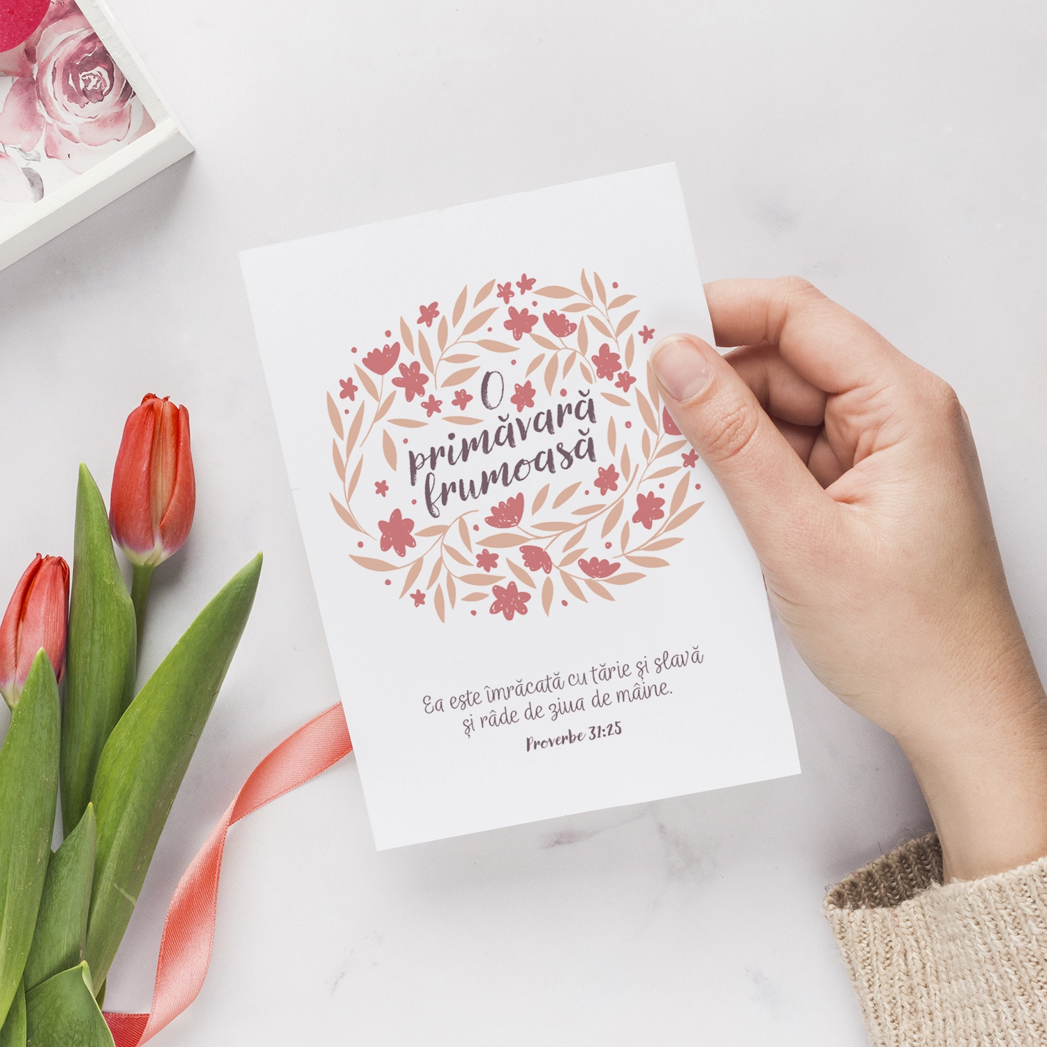 Felicitare de 8 martie cu verset biblic, Proverbe 31:25